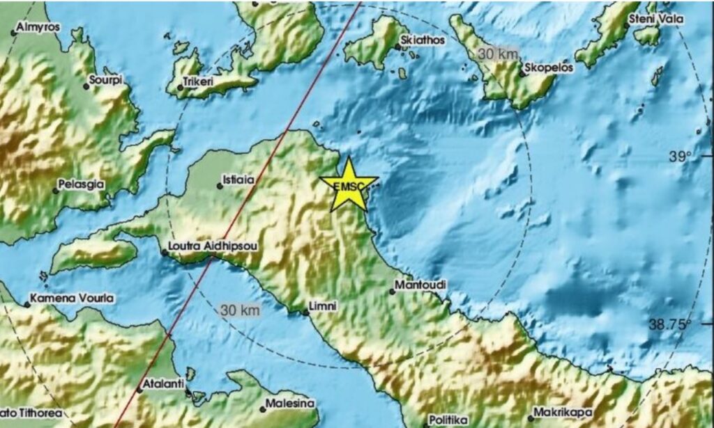 Σεισμός 4,5 ρίχτερ στην Εύβοια