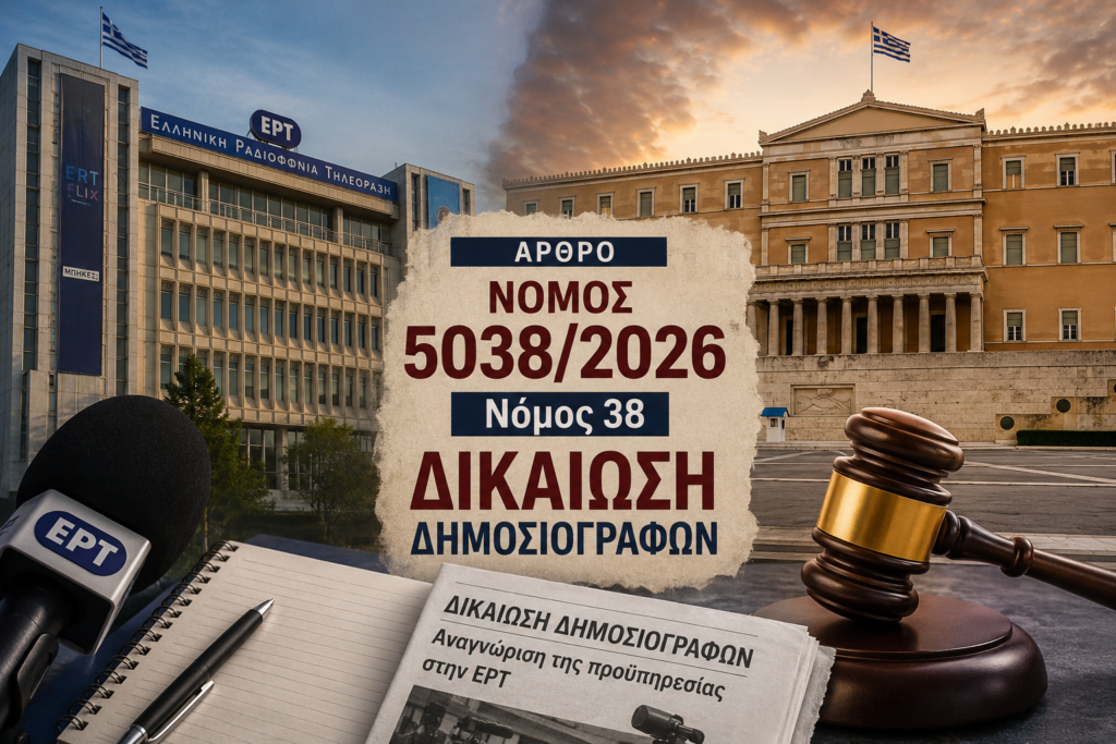 Άρθρο 38 Ν. 5308/2026: Η δικαίωση των δημοσιογράφων της ΕΡΤ και η δύναμη της ουσιαστικής κοινοβουλευτικής παρέμβασης